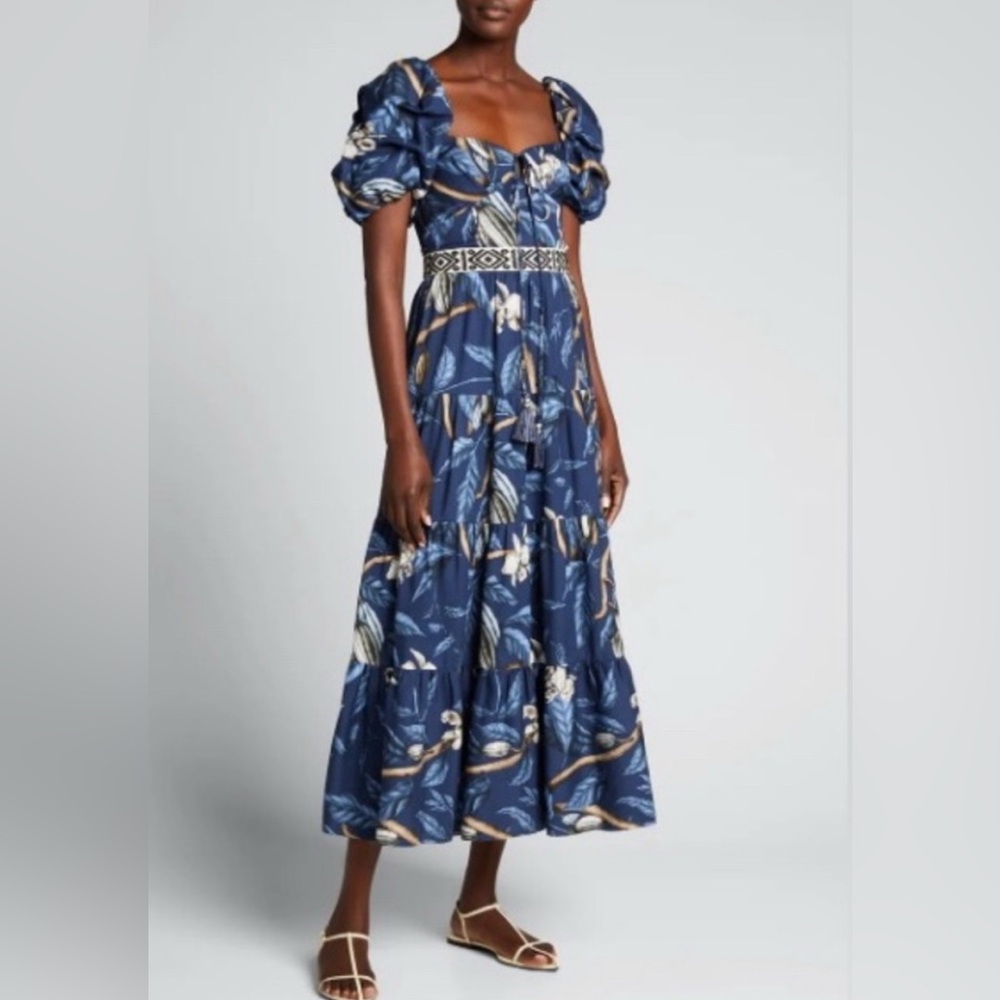 $1350 New Johanna Ortiz Botanical Heritage Long Floral Crepe Dress - Picture 14 of 15